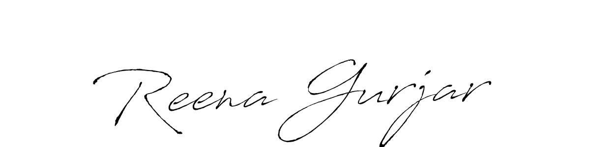 Make a beautiful signature design for name Reena Gurjar. With this signature (Antro_Vectra) style, you can create a handwritten signature for free. Reena Gurjar signature style 6 images and pictures png