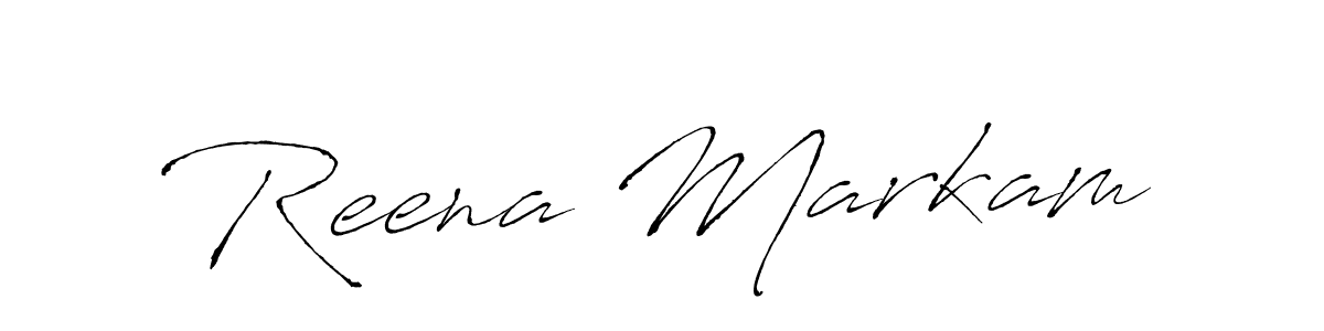 Make a beautiful signature design for name Reena Markam. With this signature (Antro_Vectra) style, you can create a handwritten signature for free. Reena Markam signature style 6 images and pictures png