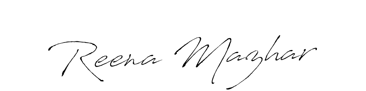 How to make Reena Mazhar signature? Antro_Vectra is a professional autograph style. Create handwritten signature for Reena Mazhar name. Reena Mazhar signature style 6 images and pictures png
