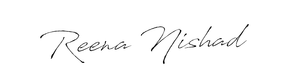 This is the best signature style for the Reena Nishad name. Also you like these signature font (Antro_Vectra). Mix name signature. Reena Nishad signature style 6 images and pictures png