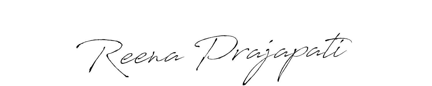 How to make Reena Prajapati signature? Antro_Vectra is a professional autograph style. Create handwritten signature for Reena Prajapati name. Reena Prajapati signature style 6 images and pictures png