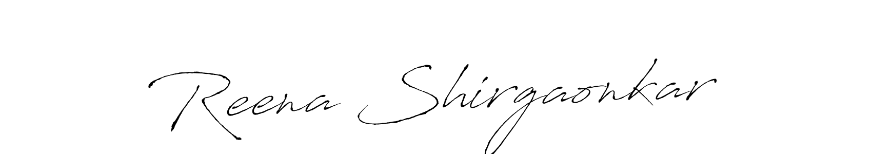 You can use this online signature creator to create a handwritten signature for the name Reena Shirgaonkar. This is the best online autograph maker. Reena Shirgaonkar signature style 6 images and pictures png