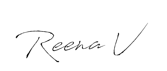 Use a signature maker to create a handwritten signature online. With this signature software, you can design (Antro_Vectra) your own signature for name Reena V. Reena V signature style 6 images and pictures png