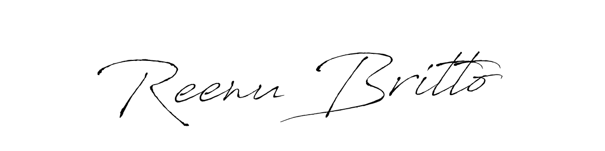 Make a beautiful signature design for name Reenu Britto. With this signature (Antro_Vectra) style, you can create a handwritten signature for free. Reenu Britto signature style 6 images and pictures png