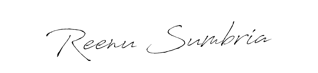 Make a beautiful signature design for name Reenu Sumbria. With this signature (Antro_Vectra) style, you can create a handwritten signature for free. Reenu Sumbria signature style 6 images and pictures png