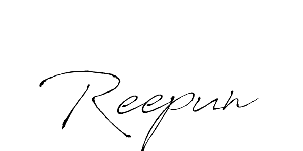 Make a beautiful signature design for name Reepun. With this signature (Antro_Vectra) style, you can create a handwritten signature for free. Reepun signature style 6 images and pictures png