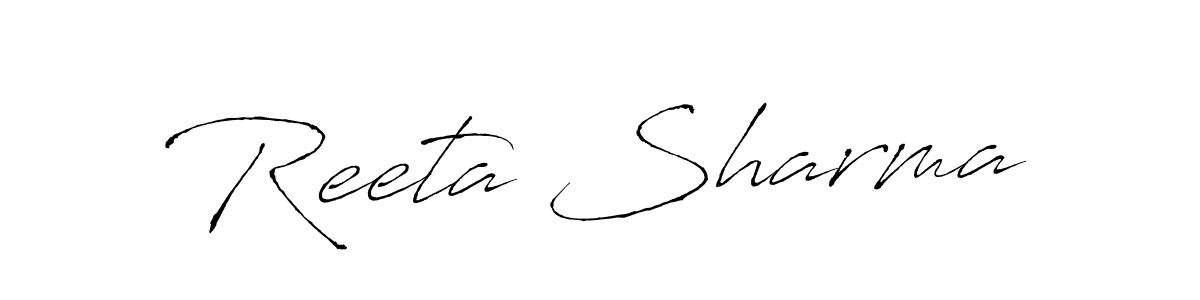 Design your own signature with our free online signature maker. With this signature software, you can create a handwritten (Antro_Vectra) signature for name Reeta Sharma. Reeta Sharma signature style 6 images and pictures png