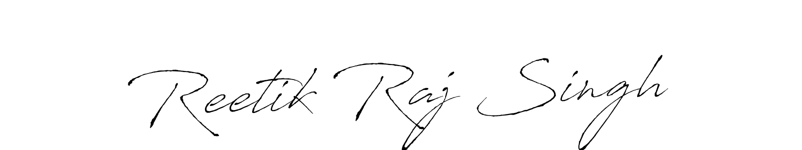 You should practise on your own different ways (Antro_Vectra) to write your name (Reetik Raj Singh) in signature. don't let someone else do it for you. Reetik Raj Singh signature style 6 images and pictures png