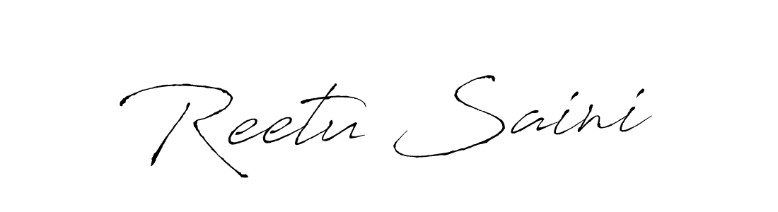 How to make Reetu Saini name signature. Use Antro_Vectra style for creating short signs online. This is the latest handwritten sign. Reetu Saini signature style 6 images and pictures png