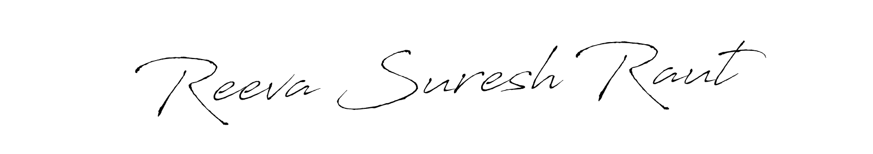 How to make Reeva Suresh Raut name signature. Use Antro_Vectra style for creating short signs online. This is the latest handwritten sign. Reeva Suresh Raut signature style 6 images and pictures png