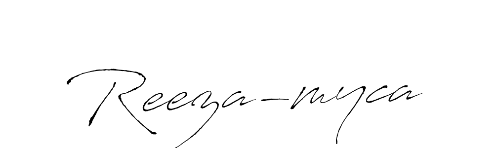 Create a beautiful signature design for name Reeza-myca. With this signature (Antro_Vectra) fonts, you can make a handwritten signature for free. Reeza-myca signature style 6 images and pictures png