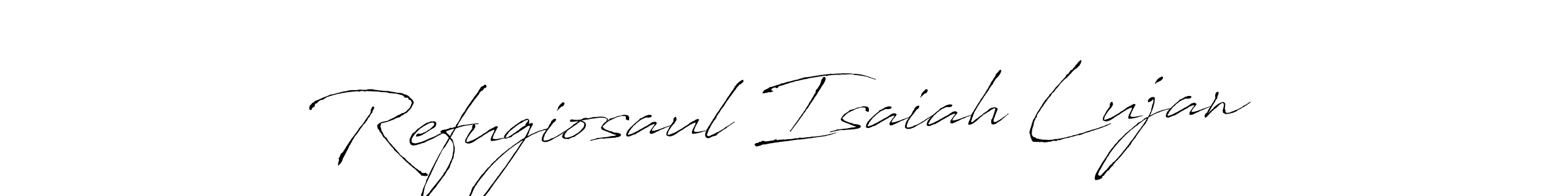 Antro_Vectra is a professional signature style that is perfect for those who want to add a touch of class to their signature. It is also a great choice for those who want to make their signature more unique. Get Refugiosaul Isaiah Lujan name to fancy signature for free. Refugiosaul Isaiah Lujan signature style 6 images and pictures png