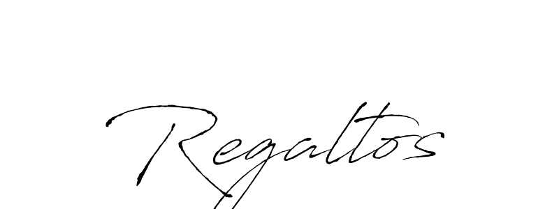 Use a signature maker to create a handwritten signature online. With this signature software, you can design (Antro_Vectra) your own signature for name Regaltos. Regaltos signature style 6 images and pictures png
