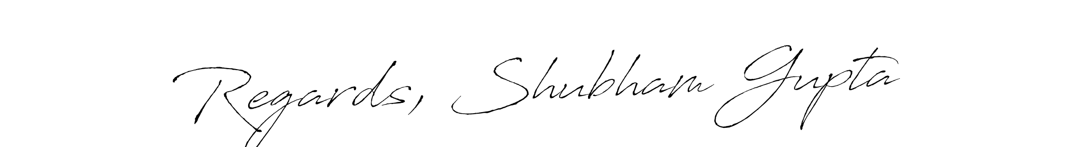 How to make Regards, Shubham Gupta signature? Antro_Vectra is a professional autograph style. Create handwritten signature for Regards, Shubham Gupta name. Regards, Shubham Gupta signature style 6 images and pictures png