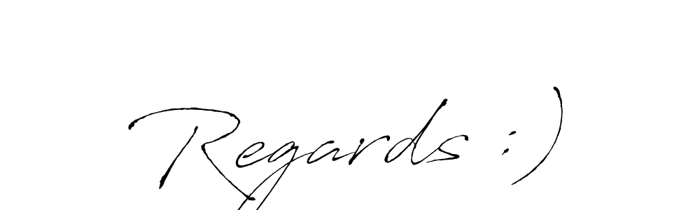 Create a beautiful signature design for name Regards :). With this signature (Antro_Vectra) fonts, you can make a handwritten signature for free. Regards :) signature style 6 images and pictures png