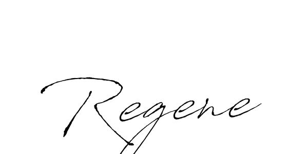 Design your own signature with our free online signature maker. With this signature software, you can create a handwritten (Antro_Vectra) signature for name Regene. Regene signature style 6 images and pictures png