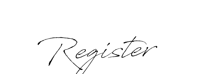 Design your own signature with our free online signature maker. With this signature software, you can create a handwritten (Antro_Vectra) signature for name Register. Register signature style 6 images and pictures png