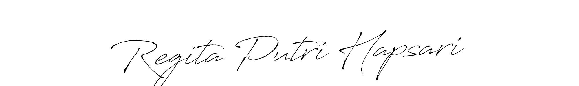 How to make Regita Putri Hapsari name signature. Use Antro_Vectra style for creating short signs online. This is the latest handwritten sign. Regita Putri Hapsari signature style 6 images and pictures png