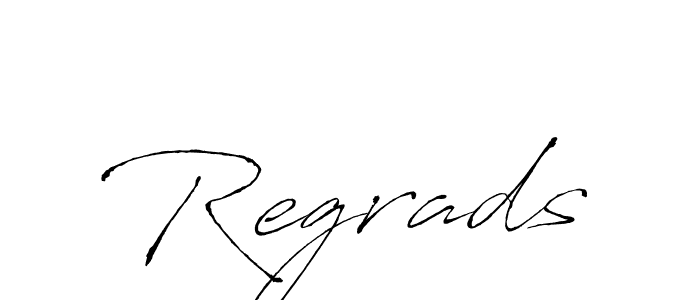 Make a beautiful signature design for name Regrads. With this signature (Antro_Vectra) style, you can create a handwritten signature for free. Regrads signature style 6 images and pictures png