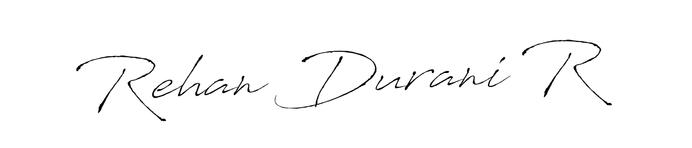 This is the best signature style for the Rehan Durani R name. Also you like these signature font (Antro_Vectra). Mix name signature. Rehan Durani R signature style 6 images and pictures png