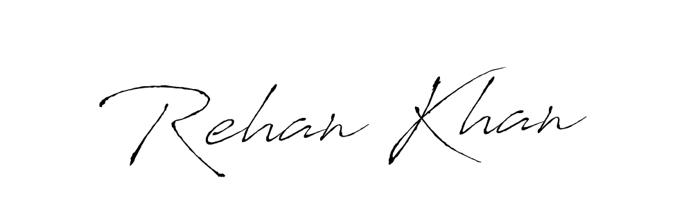 Make a beautiful signature design for name Rehan Khan. With this signature (Antro_Vectra) style, you can create a handwritten signature for free. Rehan Khan signature style 6 images and pictures png