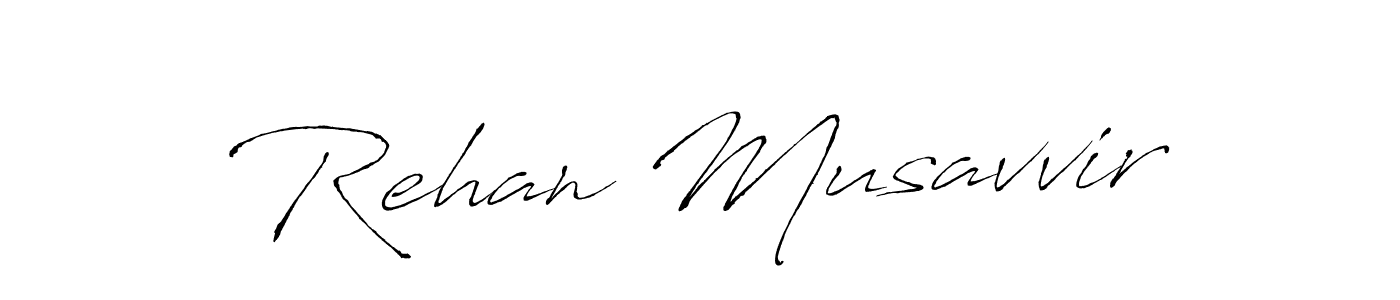 Make a beautiful signature design for name Rehan Musavvir. With this signature (Antro_Vectra) style, you can create a handwritten signature for free. Rehan Musavvir signature style 6 images and pictures png