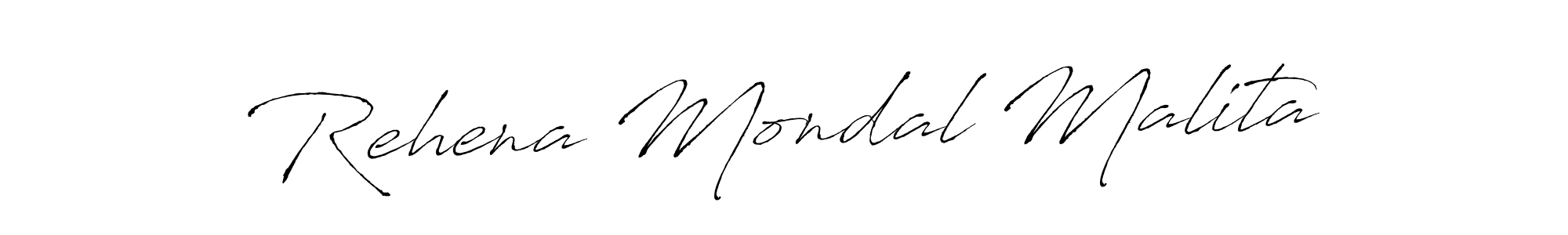 How to make Rehena Mondal Malita signature? Antro_Vectra is a professional autograph style. Create handwritten signature for Rehena Mondal Malita name. Rehena Mondal Malita signature style 6 images and pictures png