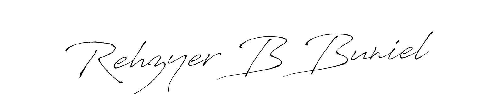 Similarly Antro_Vectra is the best handwritten signature design. Signature creator online .You can use it as an online autograph creator for name Rehzyer B Buniel. Rehzyer B Buniel signature style 6 images and pictures png