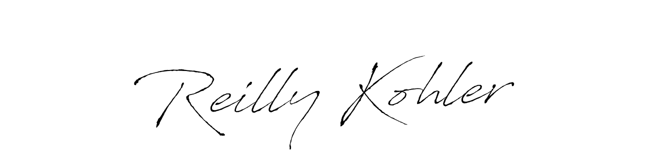 Similarly Antro_Vectra is the best handwritten signature design. Signature creator online .You can use it as an online autograph creator for name Reilly Kohler. Reilly Kohler signature style 6 images and pictures png