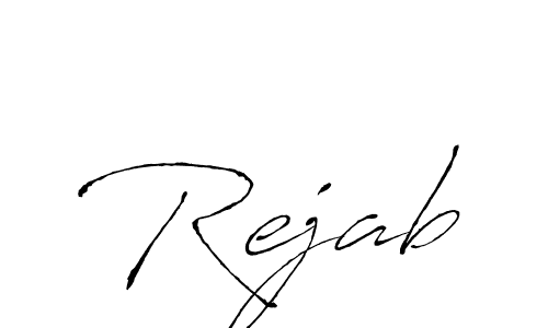 Use a signature maker to create a handwritten signature online. With this signature software, you can design (Antro_Vectra) your own signature for name Rejab. Rejab signature style 6 images and pictures png