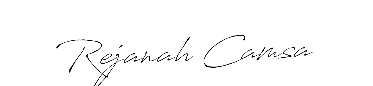Make a beautiful signature design for name Rejanah Camsa. With this signature (Antro_Vectra) style, you can create a handwritten signature for free. Rejanah Camsa signature style 6 images and pictures png