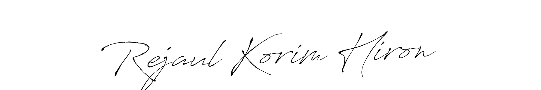 Create a beautiful signature design for name Rejaul Korim Hiron. With this signature (Antro_Vectra) fonts, you can make a handwritten signature for free. Rejaul Korim Hiron signature style 6 images and pictures png