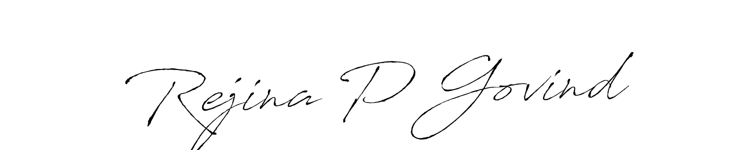 Rejina P Govind stylish signature style. Best Handwritten Sign (Antro_Vectra) for my name. Handwritten Signature Collection Ideas for my name Rejina P Govind. Rejina P Govind signature style 6 images and pictures png