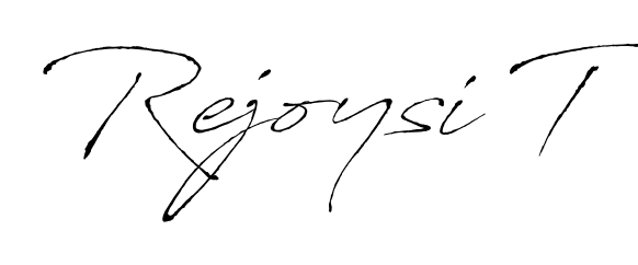 Designed for modern professionals: Rejoysi T name signature crafted with Antro_Vectra script. Ready for digital PDF workflows. Rejoysi T signature style 6 images and pictures png