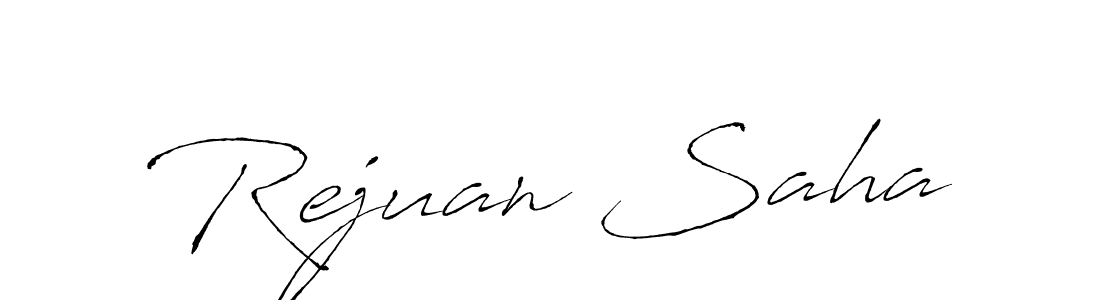 How to make Rejuan Saha name signature. Use Antro_Vectra style for creating short signs online. This is the latest handwritten sign. Rejuan Saha signature style 6 images and pictures png