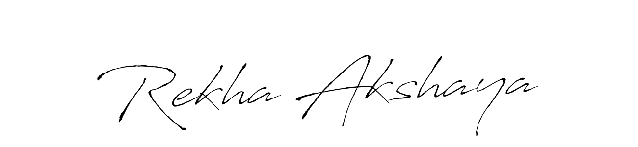 Make a beautiful signature design for name Rekha Akshaya. With this signature (Antro_Vectra) style, you can create a handwritten signature for free. Rekha Akshaya signature style 6 images and pictures png
