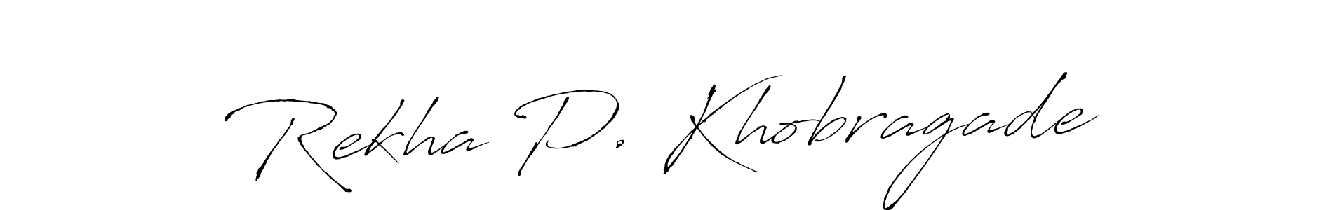 Also You can easily find your signature by using the search form. We will create Rekha P. Khobragade name handwritten signature images for you free of cost using Antro_Vectra sign style. Rekha P. Khobragade signature style 6 images and pictures png