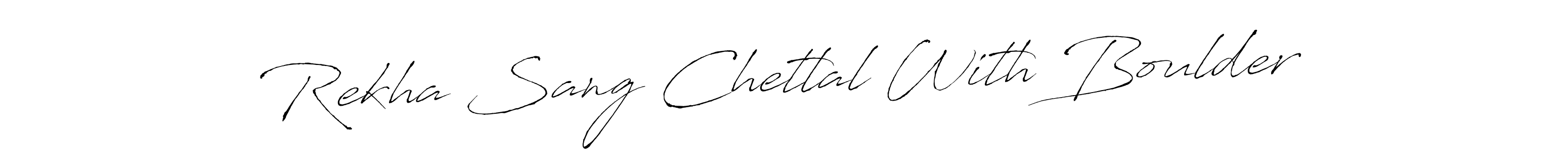 Create a beautiful signature design for name Rekha Sang Chetlal With Boulder. With this signature (Antro_Vectra) fonts, you can make a handwritten signature for free. Rekha Sang Chetlal With Boulder signature style 6 images and pictures png