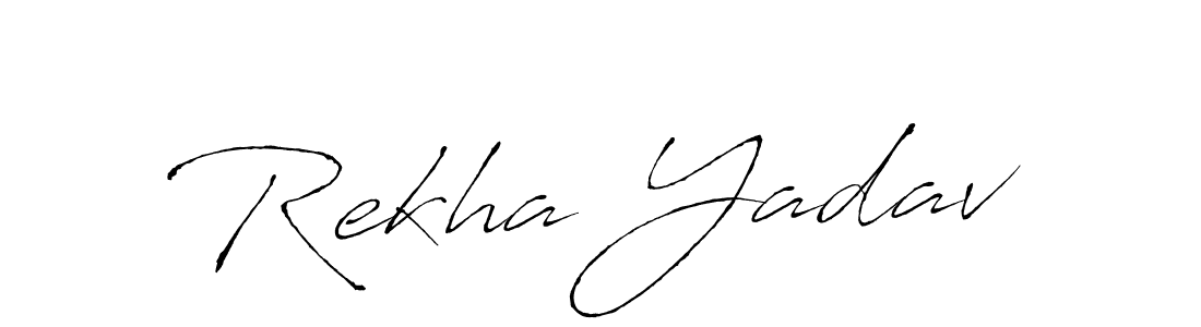 Make a beautiful signature design for name Rekha Yadav. With this signature (Antro_Vectra) style, you can create a handwritten signature for free. Rekha Yadav signature style 6 images and pictures png