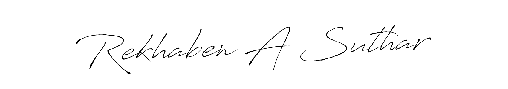 Make a beautiful signature design for name Rekhaben A Suthar. With this signature (Antro_Vectra) style, you can create a handwritten signature for free. Rekhaben A Suthar signature style 6 images and pictures png