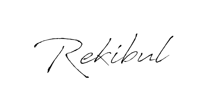 How to make Rekibul signature? Antro_Vectra is a professional autograph style. Create handwritten signature for Rekibul name. Rekibul signature style 6 images and pictures png