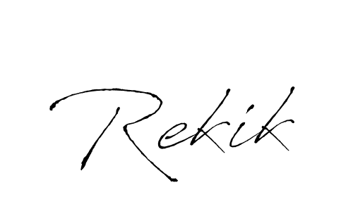 Create a beautiful signature design for name Rekik. With this signature (Antro_Vectra) fonts, you can make a handwritten signature for free. Rekik signature style 6 images and pictures png