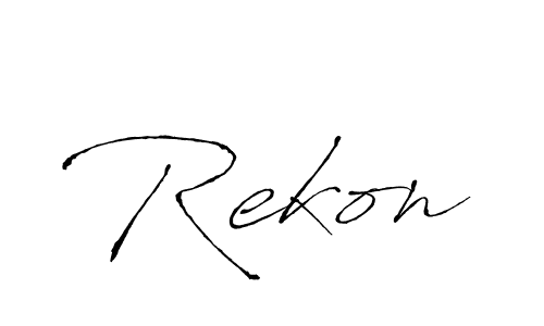 How to make Rekon signature? Antro_Vectra is a professional autograph style. Create handwritten signature for Rekon name. Rekon signature style 6 images and pictures png