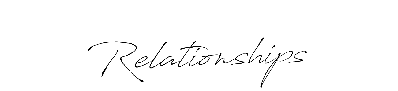 Make a beautiful signature design for name Relationships. With this signature (Antro_Vectra) style, you can create a handwritten signature for free. Relationships signature style 6 images and pictures png