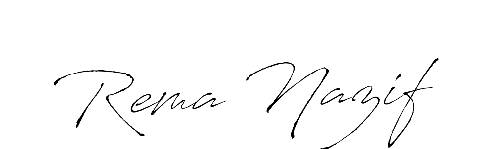 Use a signature maker to create a handwritten signature online. With this signature software, you can design (Antro_Vectra) your own signature for name Rema Nazif. Rema Nazif signature style 6 images and pictures png