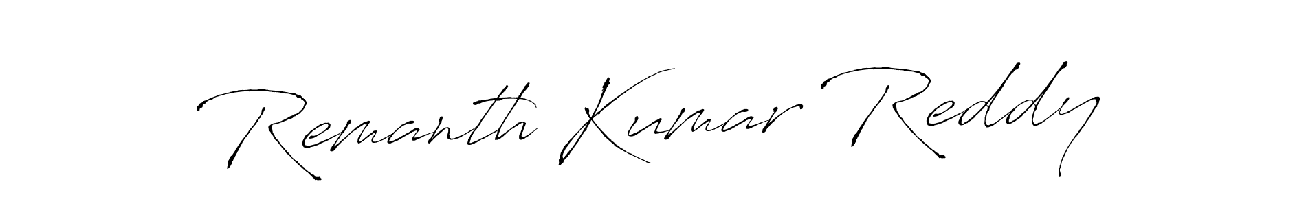 You can use this online signature creator to create a handwritten signature for the name Remanth Kumar Reddy. This is the best online autograph maker. Remanth Kumar Reddy signature style 6 images and pictures png