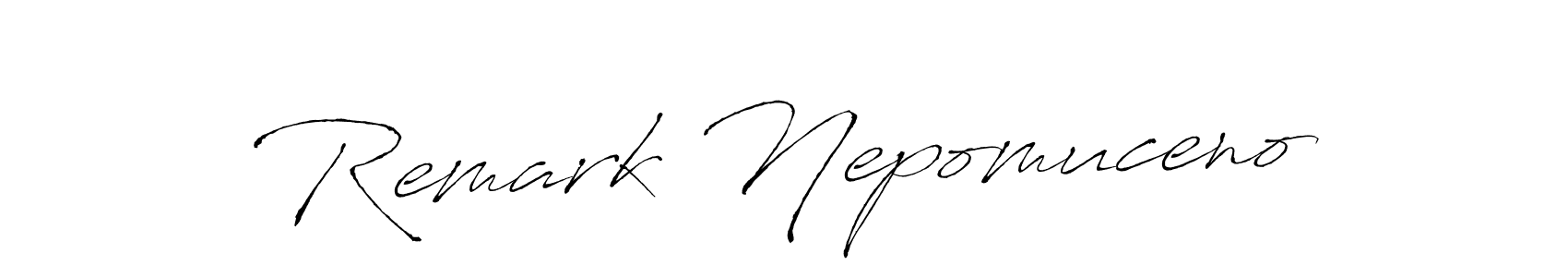 Make a beautiful signature design for name Remark Nepomuceno. With this signature (Antro_Vectra) style, you can create a handwritten signature for free. Remark Nepomuceno signature style 6 images and pictures png
