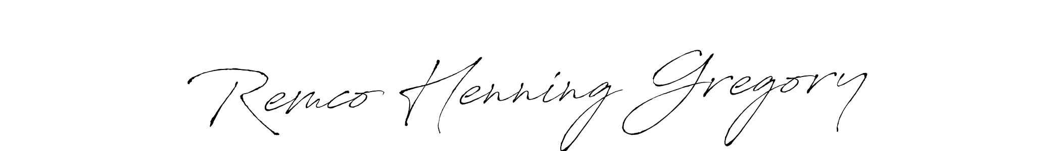 This is the best signature style for the Remco Henning Gregory name. Also you like these signature font (Antro_Vectra). Mix name signature. Remco Henning Gregory signature style 6 images and pictures png