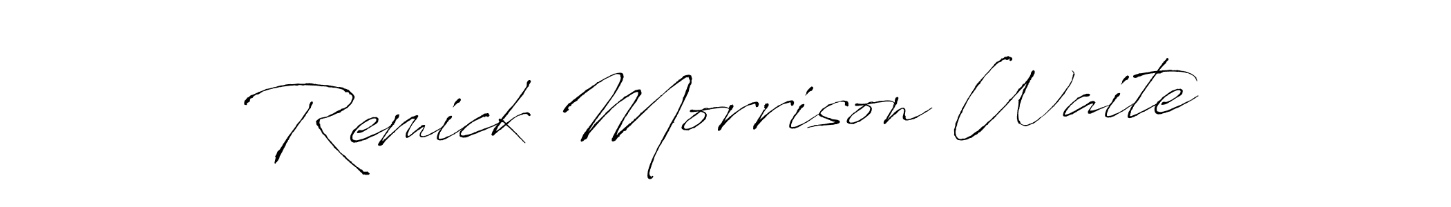 How to make Remick Morrison Waite name signature. Use Antro_Vectra style for creating short signs online. This is the latest handwritten sign. Remick Morrison Waite signature style 6 images and pictures png