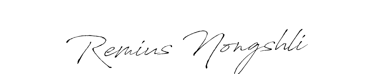 Antro_Vectra is a professional signature style that is perfect for those who want to add a touch of class to their signature. It is also a great choice for those who want to make their signature more unique. Get Remius Nongshli name to fancy signature for free. Remius Nongshli signature style 6 images and pictures png